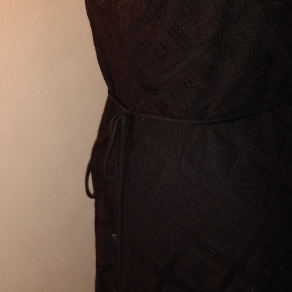 Women's Black Beaded Dress sz 16 - Picture 6 of 7